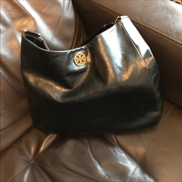 Tory Burch Black Dena Leather Hobo - Picture 5 of 10